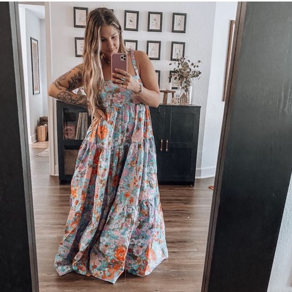 Free People Park Slope Maxi Dress in Bluebell Combo! - Picture 14 of 16